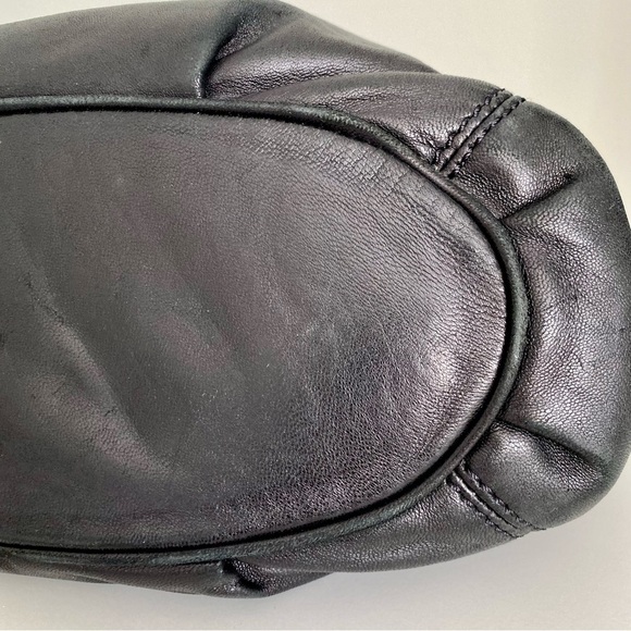 Michael Kors Black Soft Leather, Gold Hardware Shoulder Bag - Picture 12 of 14